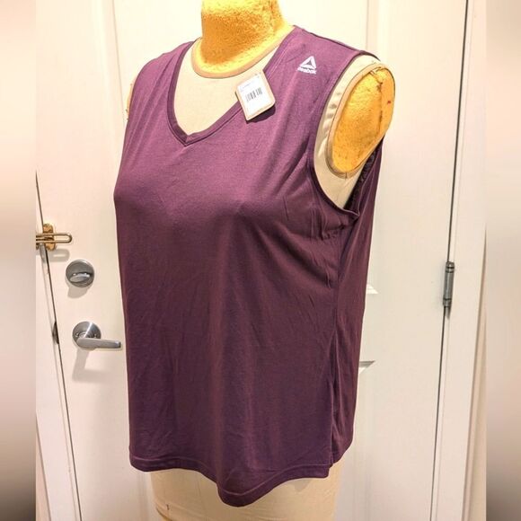 $5 Item! NWT Reebok 2X Supreme Tee Speedwick Purple Sleeveless Workout Top - Picture 8 of 9